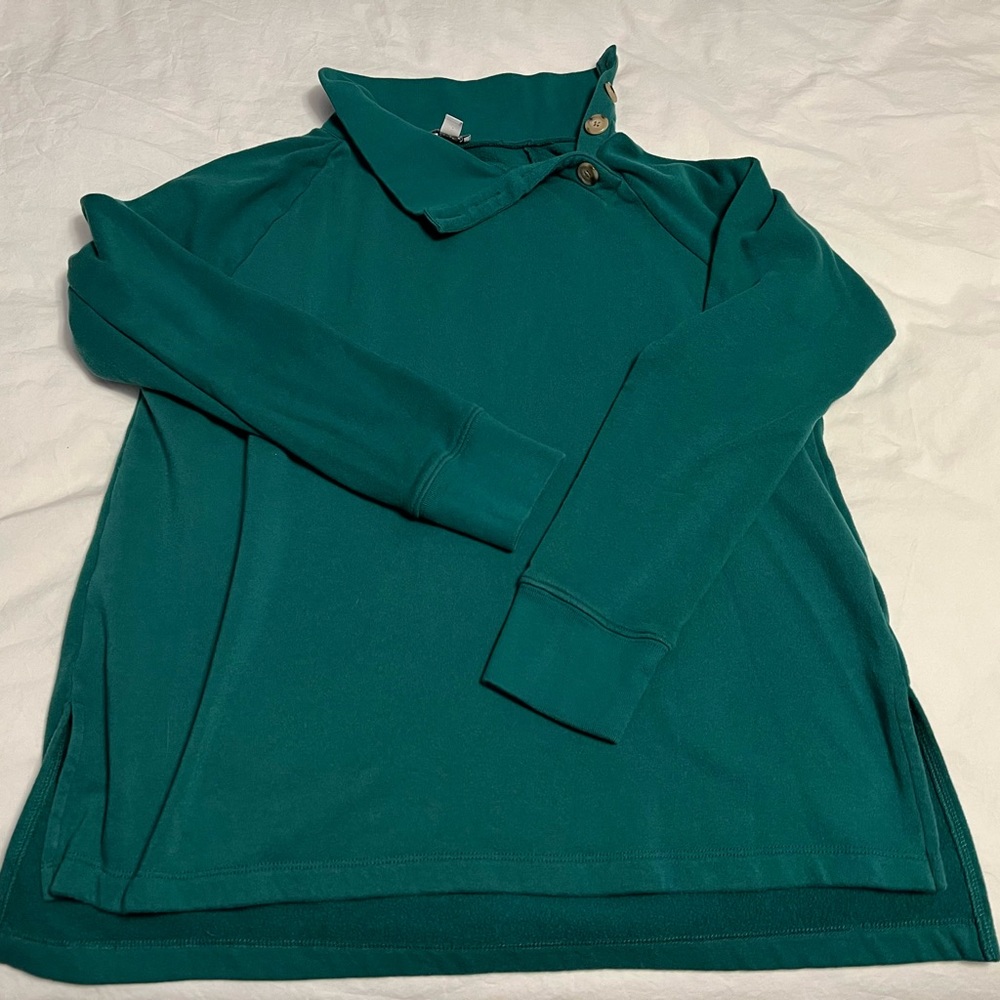 JCrew wide button-collar sweatshirt